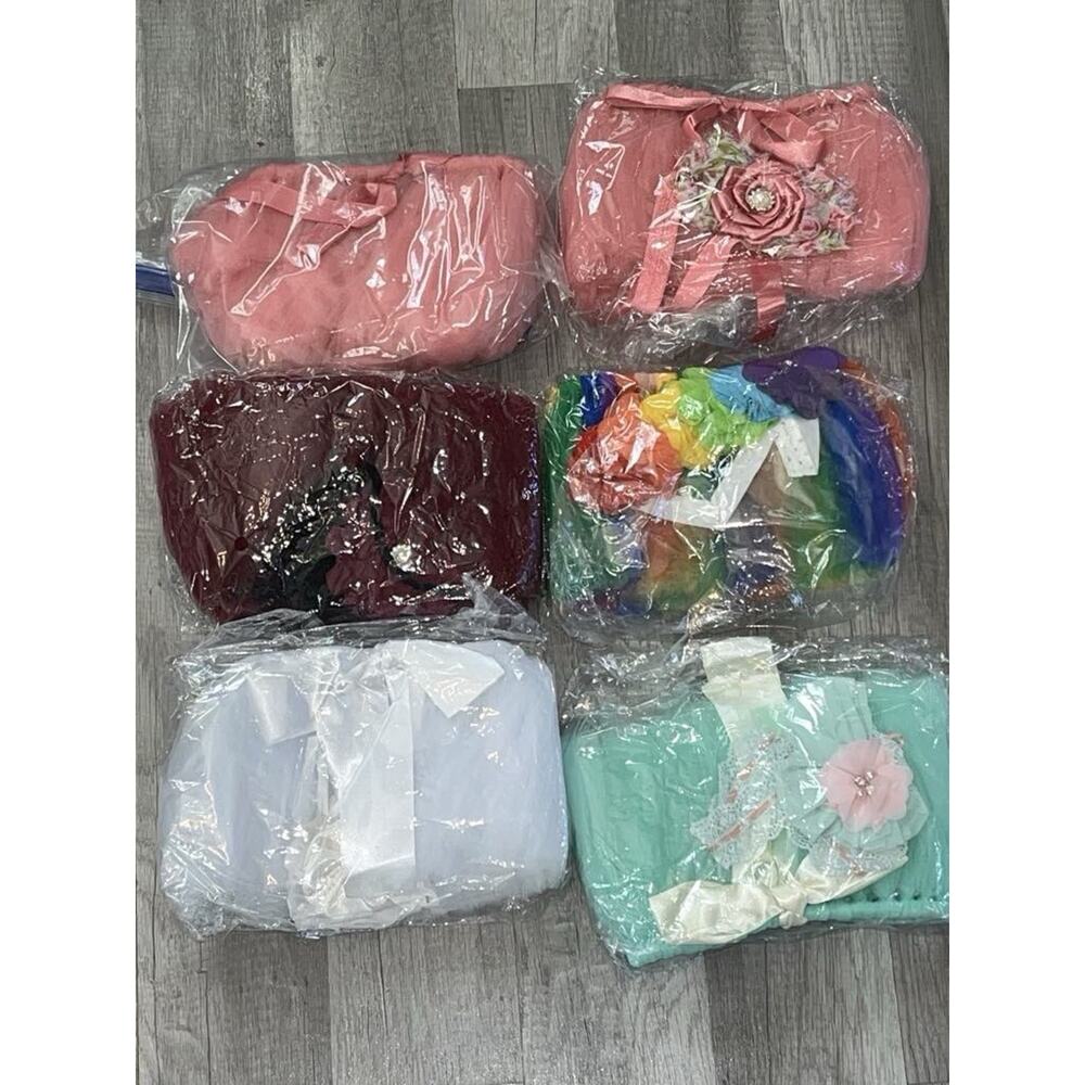 Baby Photo Prop Outfits Clothing Lot Of 6 Tutu With Matching Headband .